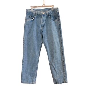 Wrangler 5 star Relaxed Fit Denim Jeans 97601SB Mens 34x30 Light Blue Wash